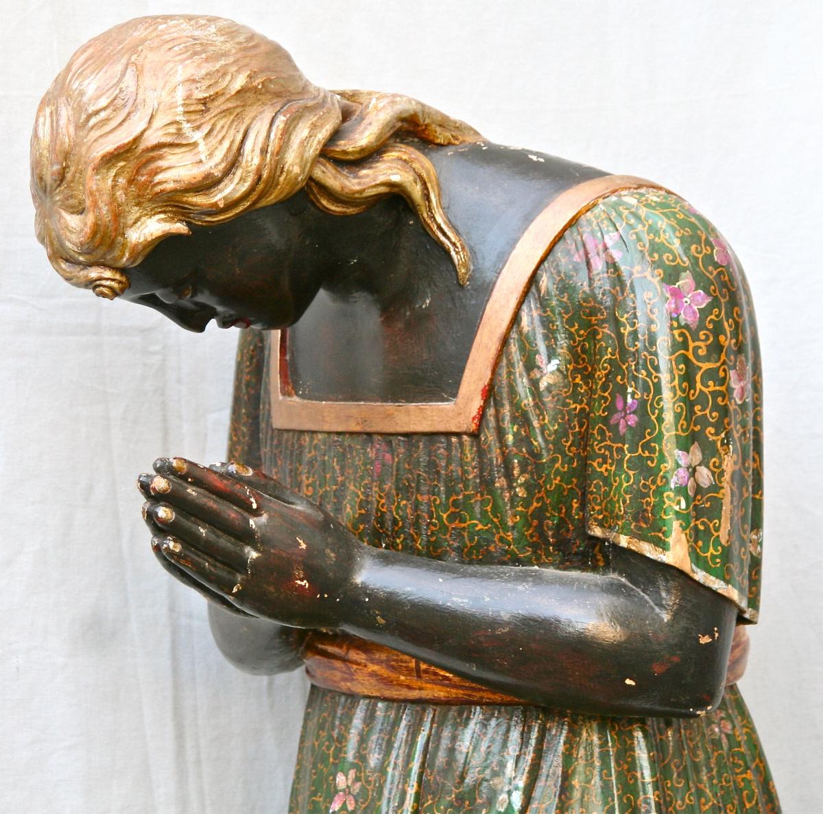 Pair Of Italian Polychrome Statues XVIII-photo-8