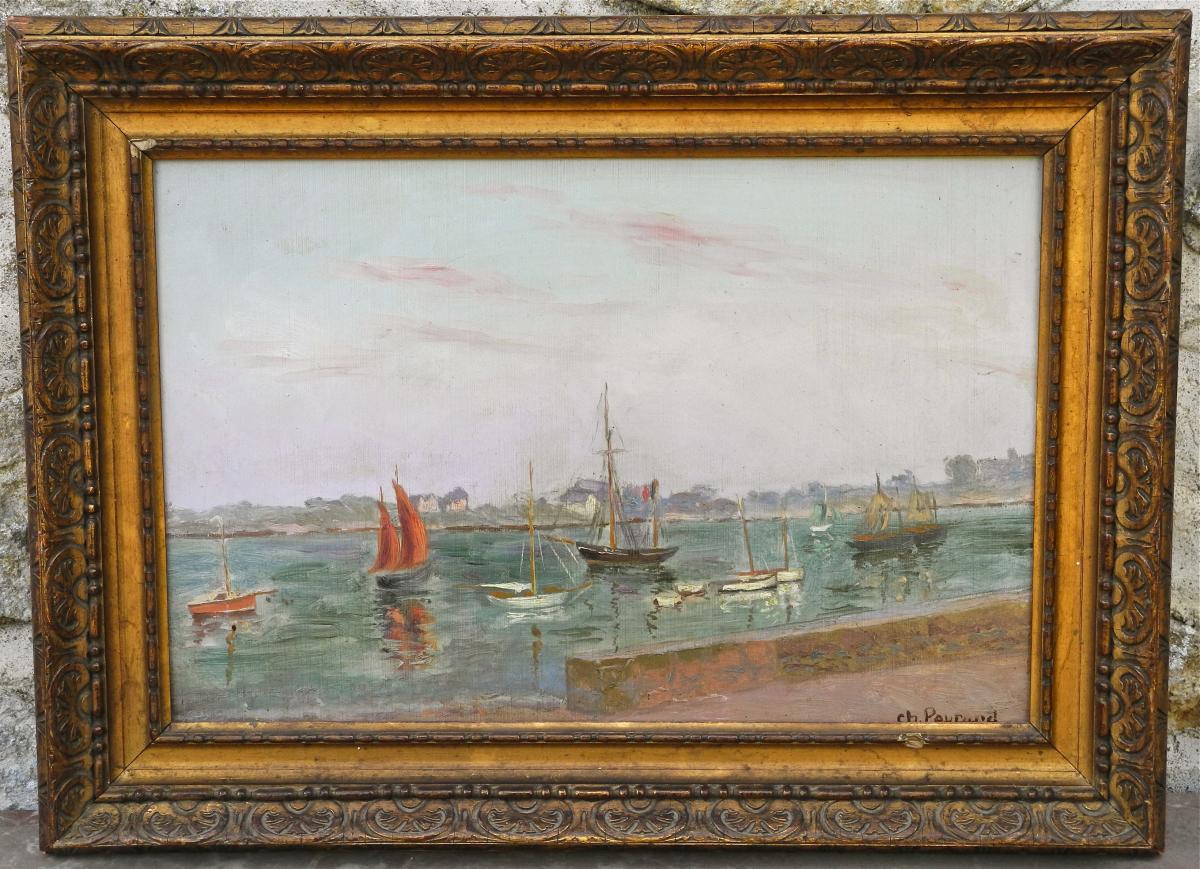 Marine Painting Nineteenth Charles Peyrard-photo-1