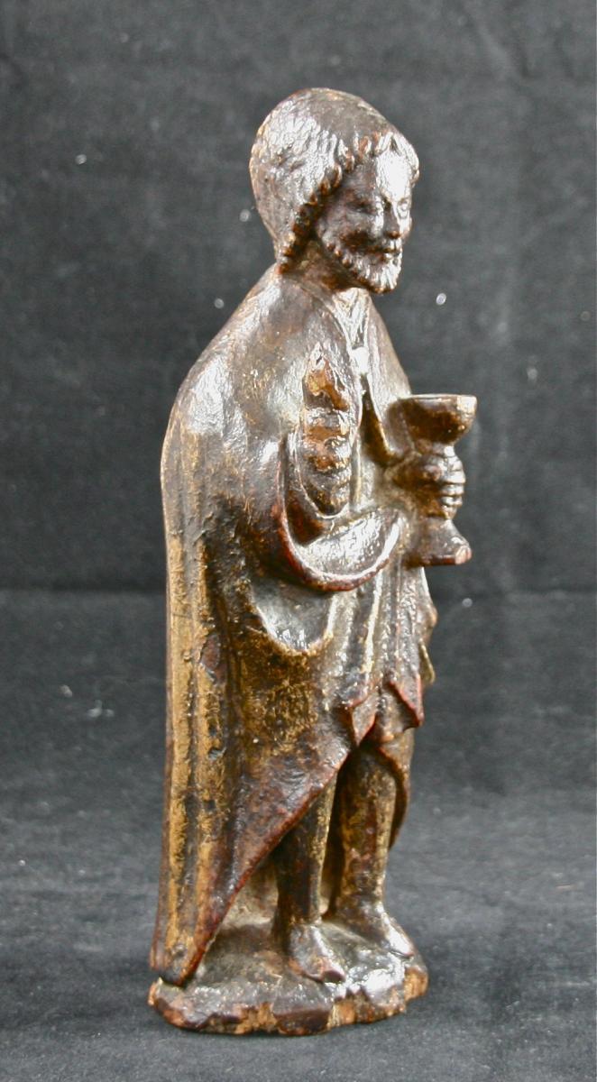 17th Century Statue Of Saint In Polychrome Wood-photo-4