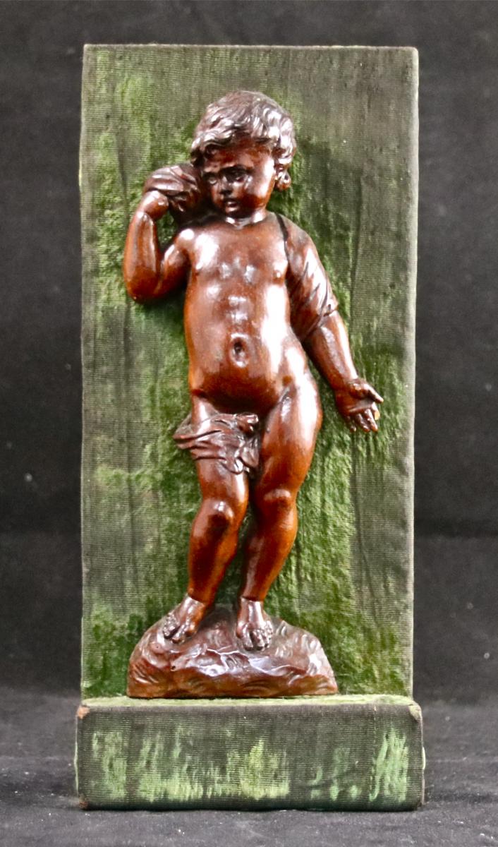 Putto XVIII&egrave;me En Bois Sculpt&eacute;-photo-3