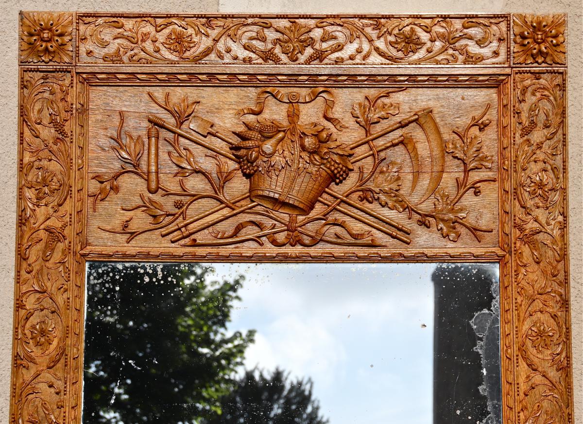 Trumeau XVIIIème En Chêne Sculpté-photo-2