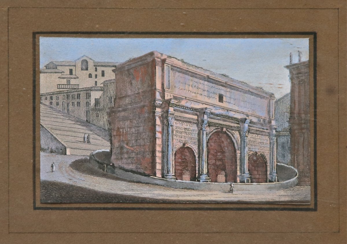 Gouache Nineteenth View Of Rome-photo-1