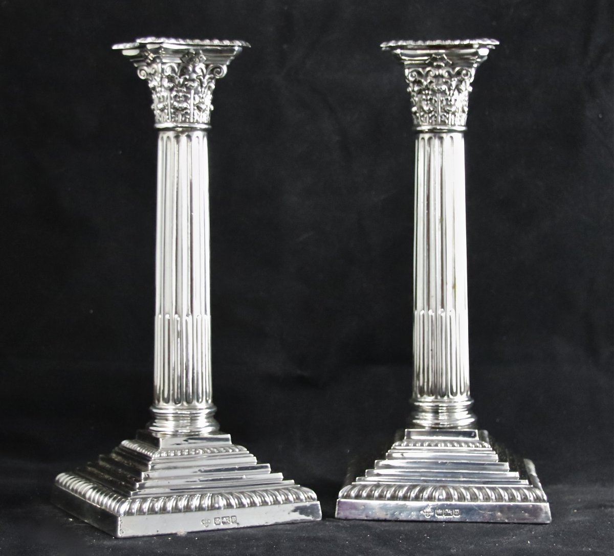 Pair Of Candlesticks Twentieth In Sterling Silver-photo-4