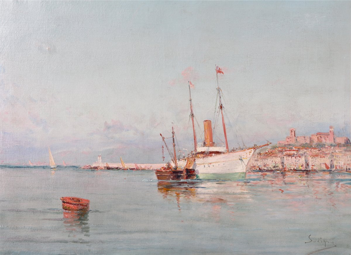 Peinture d'Henri Malfroy Dit Savigny Port De Cannes -photo-2