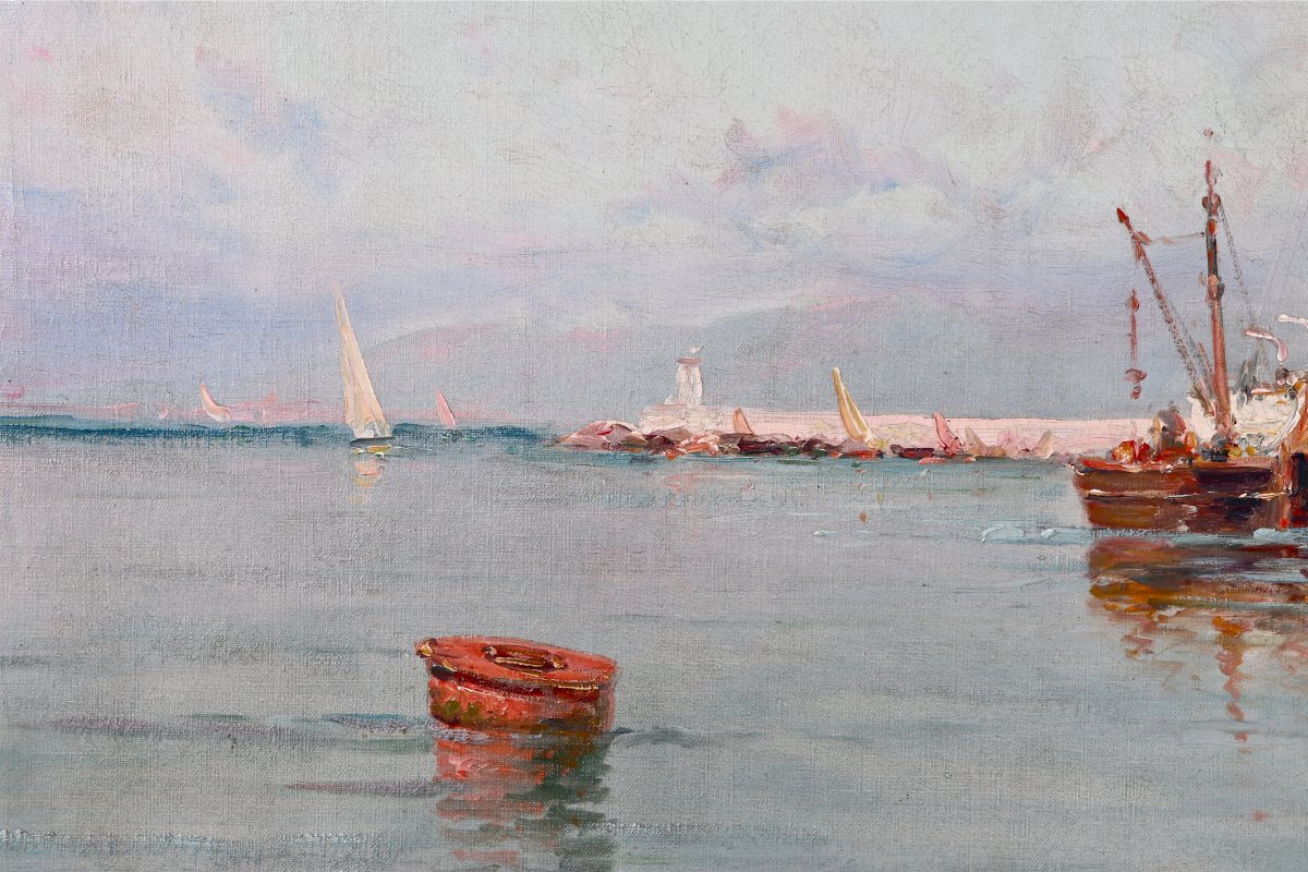 Peinture d'Henri Malfroy Dit Savigny Port De Cannes -photo-1