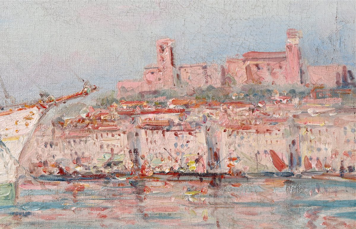 Peinture d'Henri Malfroy Dit Savigny Port De Cannes -photo-5