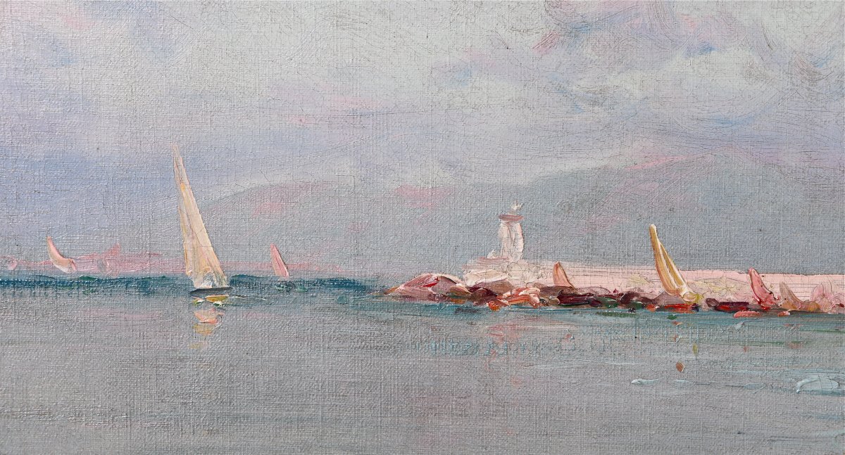 Painting By Henri Malfroy Dit Savigny Port De Cannes-photo-7