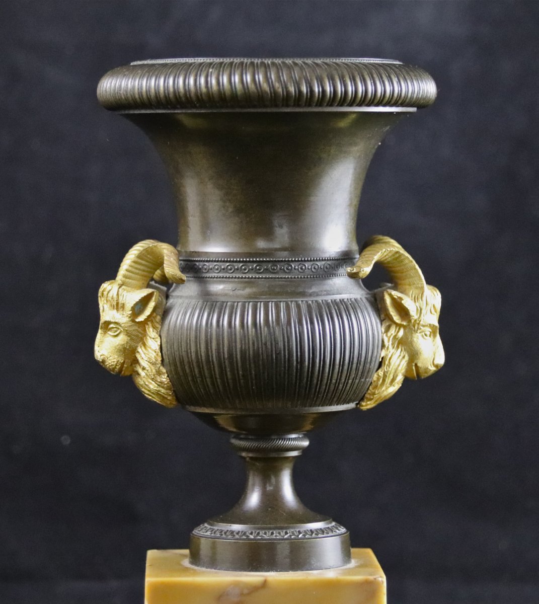 XIXth Medici Cassolettes Cups In Bronze And Marble-photo-4