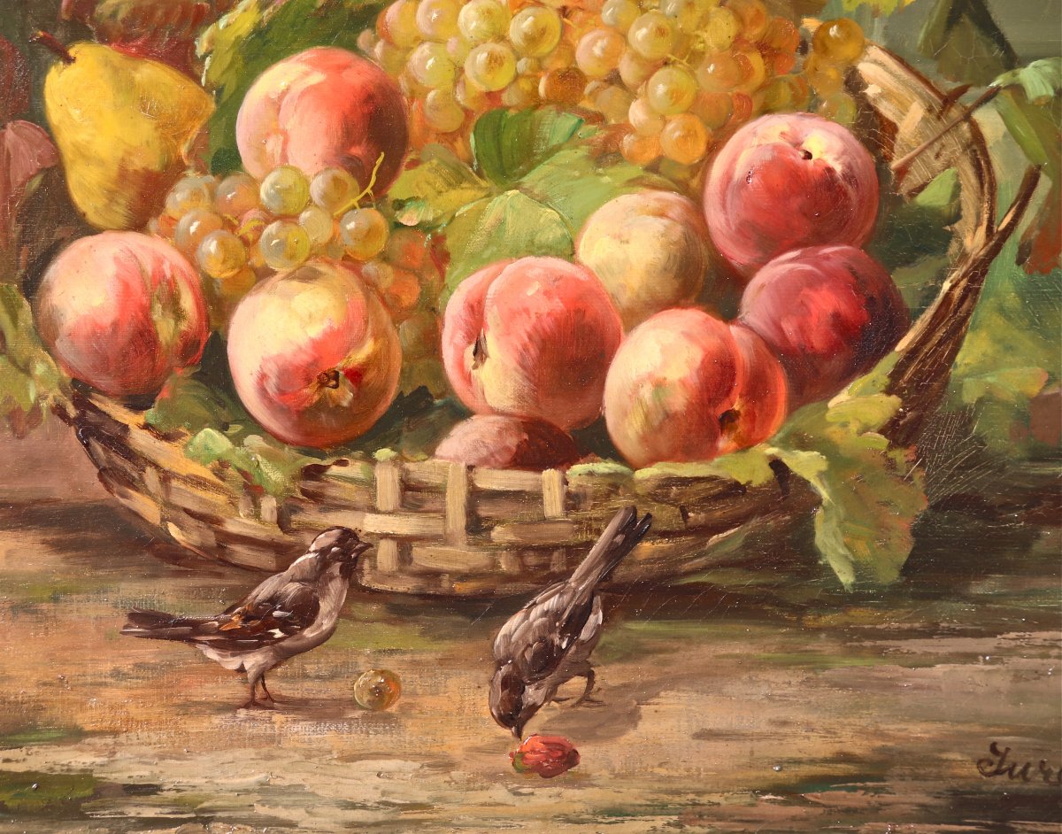 Peinture De Sureau, La Coupe De Fruits Aux Oiseaux-photo-5