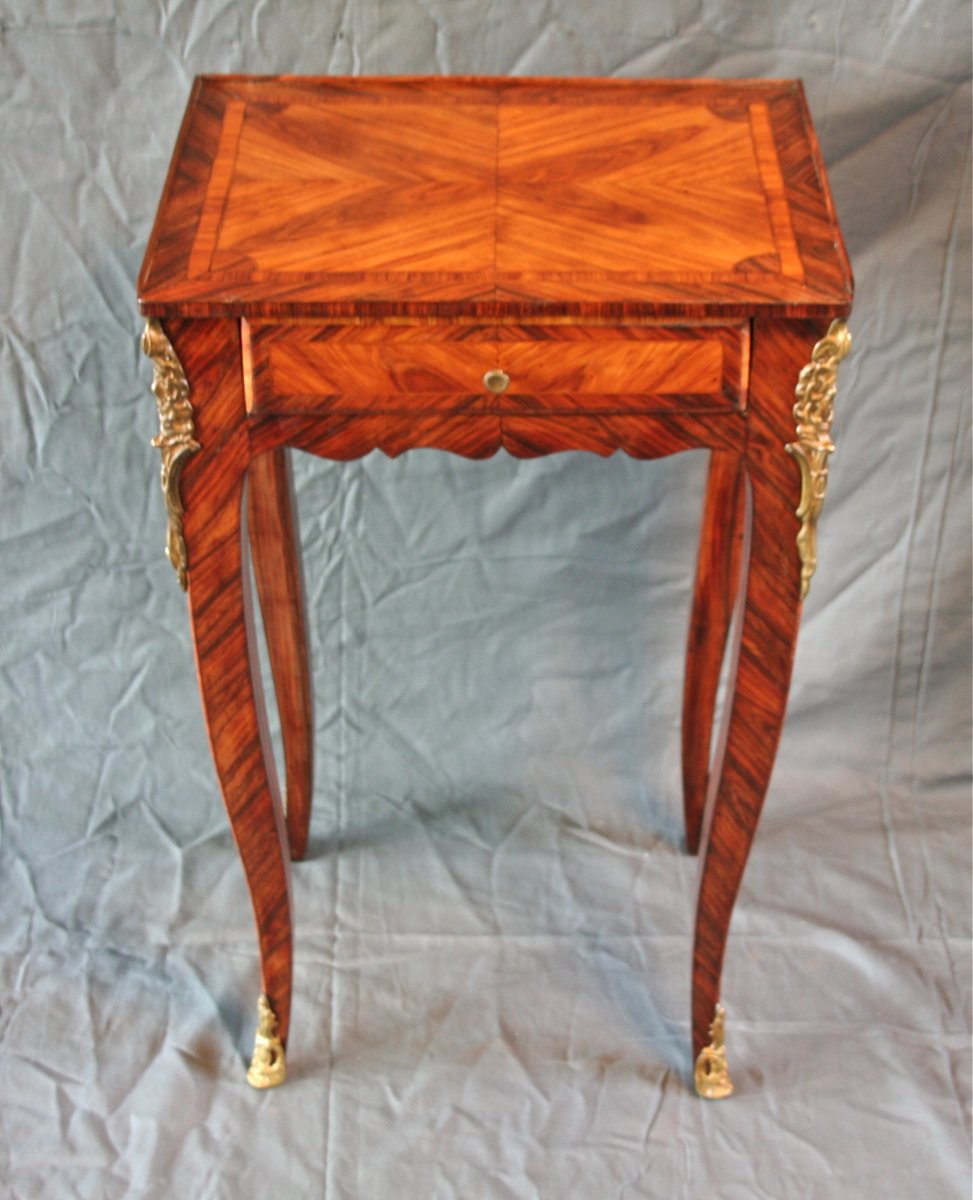 Louis XV Style Flying Table In Veneer-photo-3