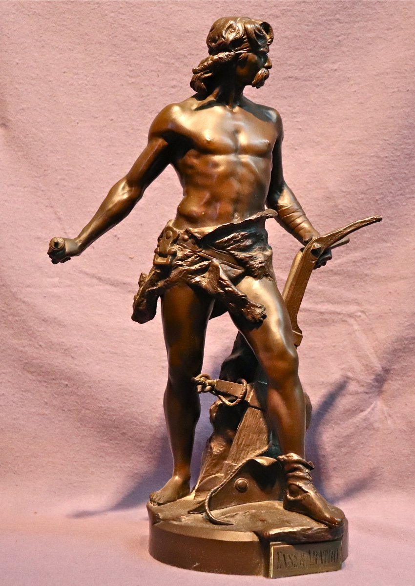 Bronze XIXth Ense And Aratro By Émile Boisseau-photo-4