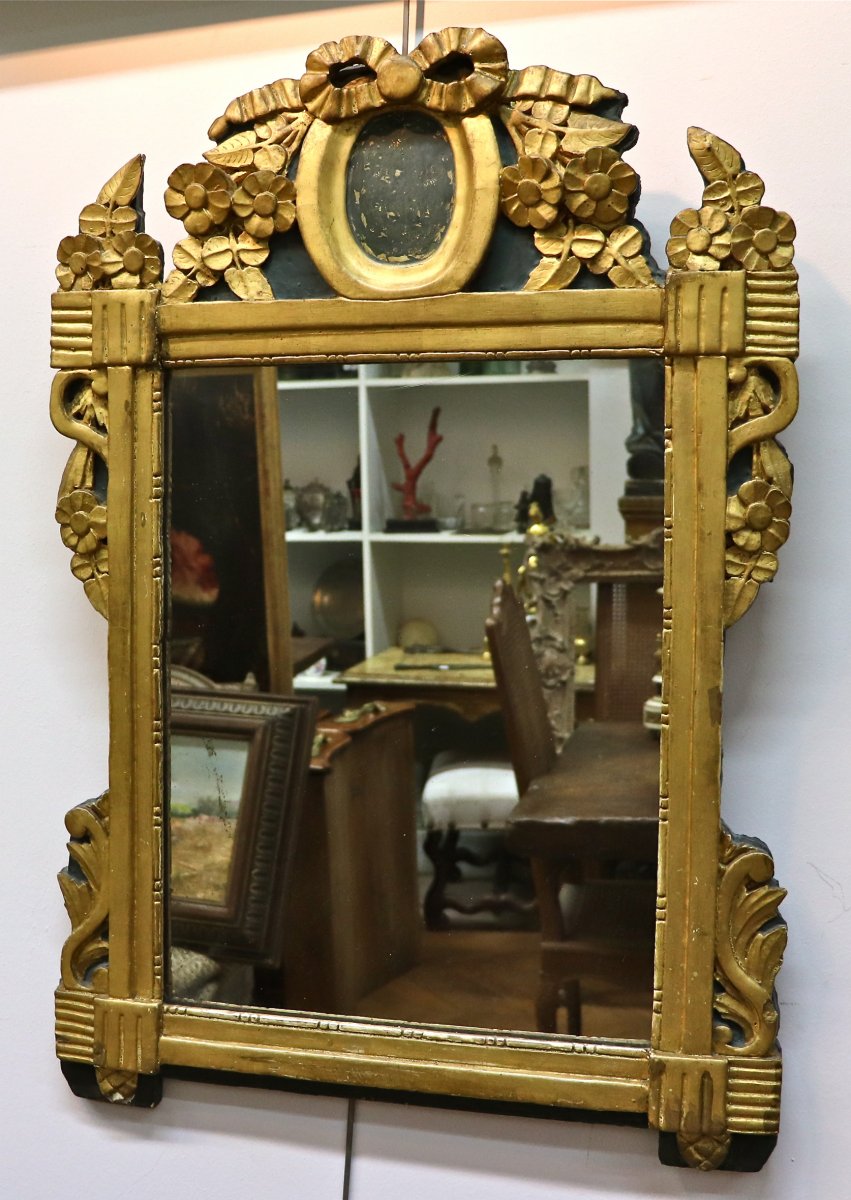 Louis XVI Style Mirror, 18th Century In Golden Wood-photo-4