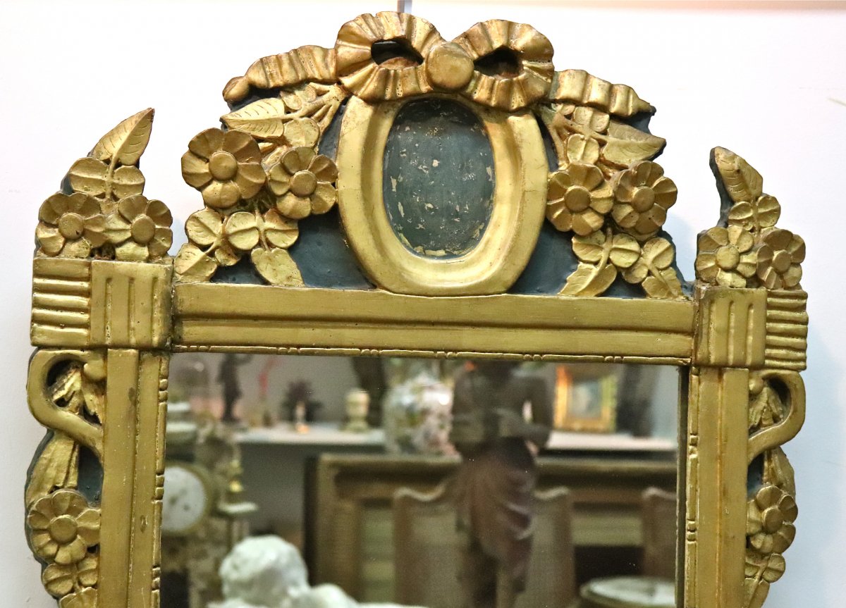 Louis XVI Style Mirror, 18th Century In Golden Wood-photo-7