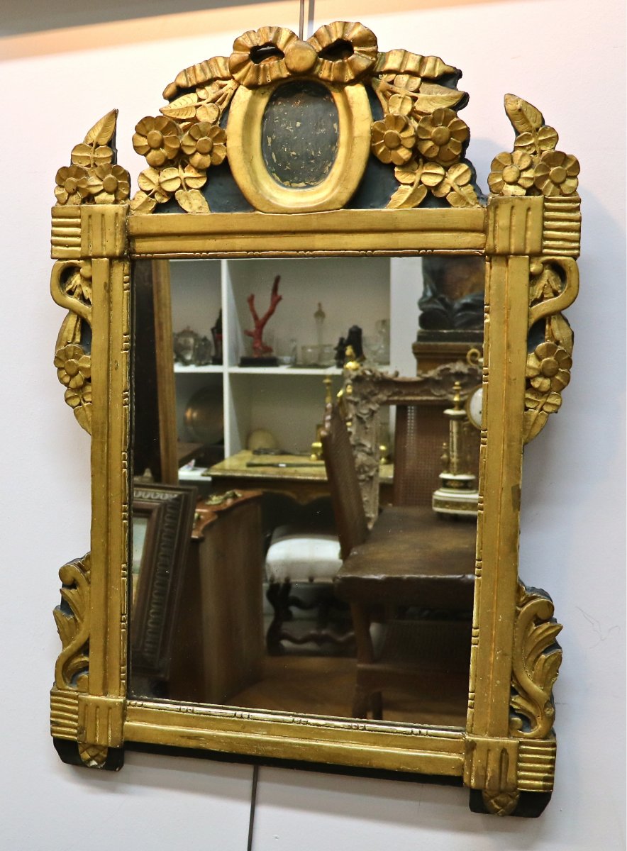 Louis XVI Style Mirror, 18th Century In Golden Wood