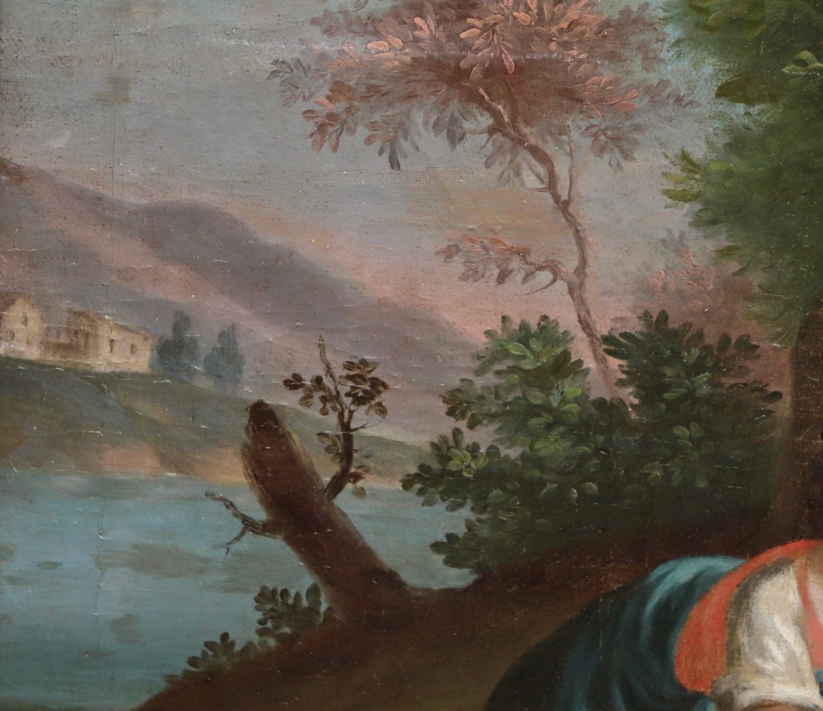 18th Century Painting Moses Saved From The Waters-photo-4