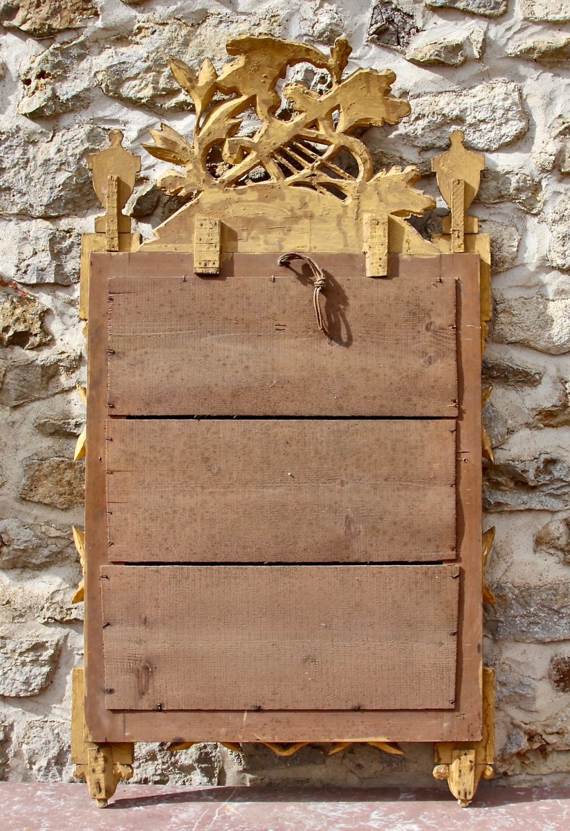 18th Century Louis XVI Style Parclose Mirror In Golden Wood-photo-8