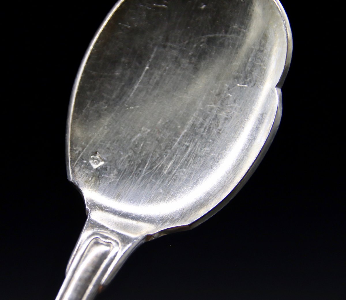 Suite Of 12 Ice Cream Spoons In Silver Metal-photo-1