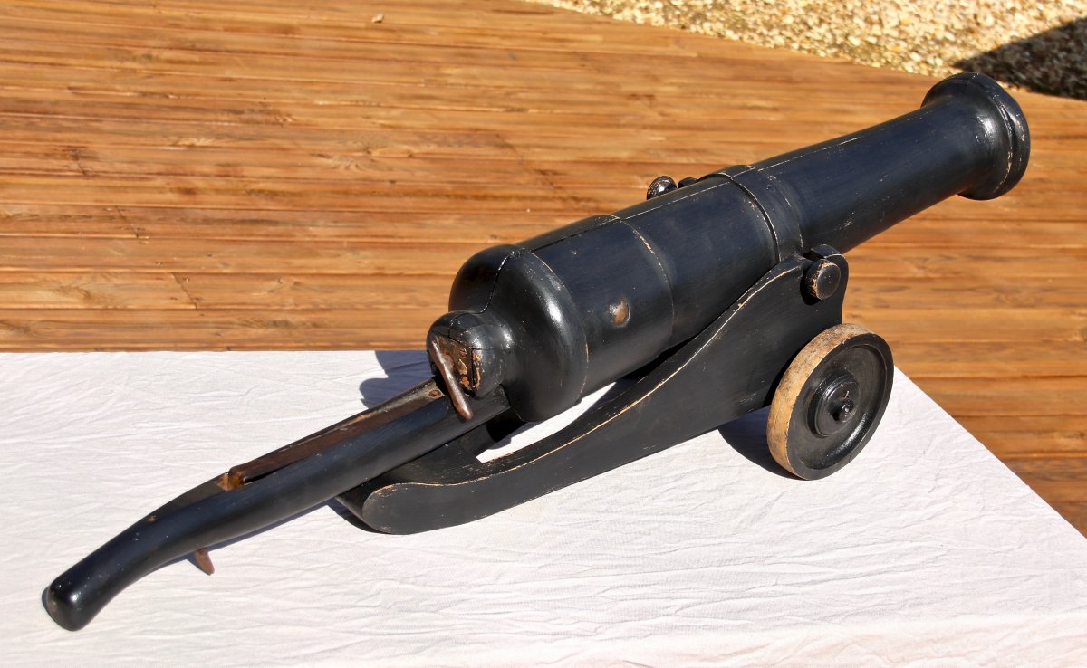 Nineteenth Parade Cannon In Wood With Mechanism-photo-2