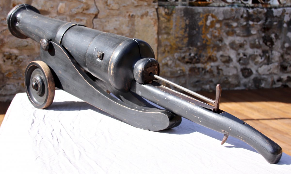 Nineteenth Parade Cannon In Wood With Mechanism-photo-1