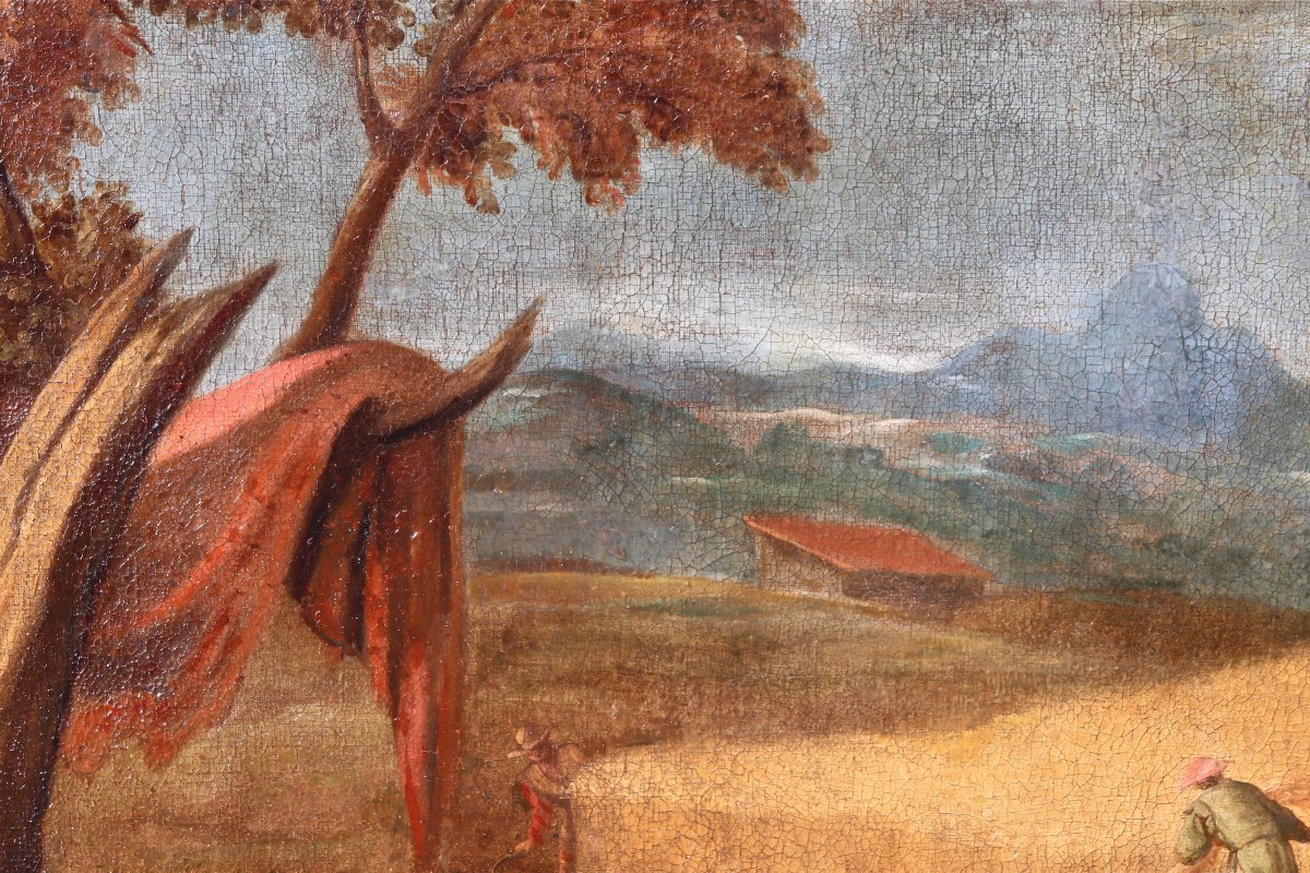 Grande Peinture XVIIème école De Francesco Bassano La Tonte Des Moutons-photo-4