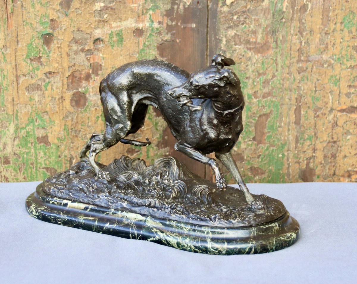 Nineteenth Doggy In Regulates Of Leads On Marble Base-photo-2