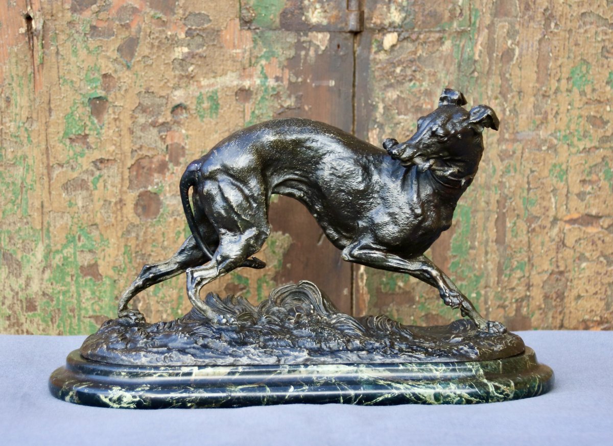 Nineteenth Doggy In Regulates Of Leads On Marble Base-photo-1