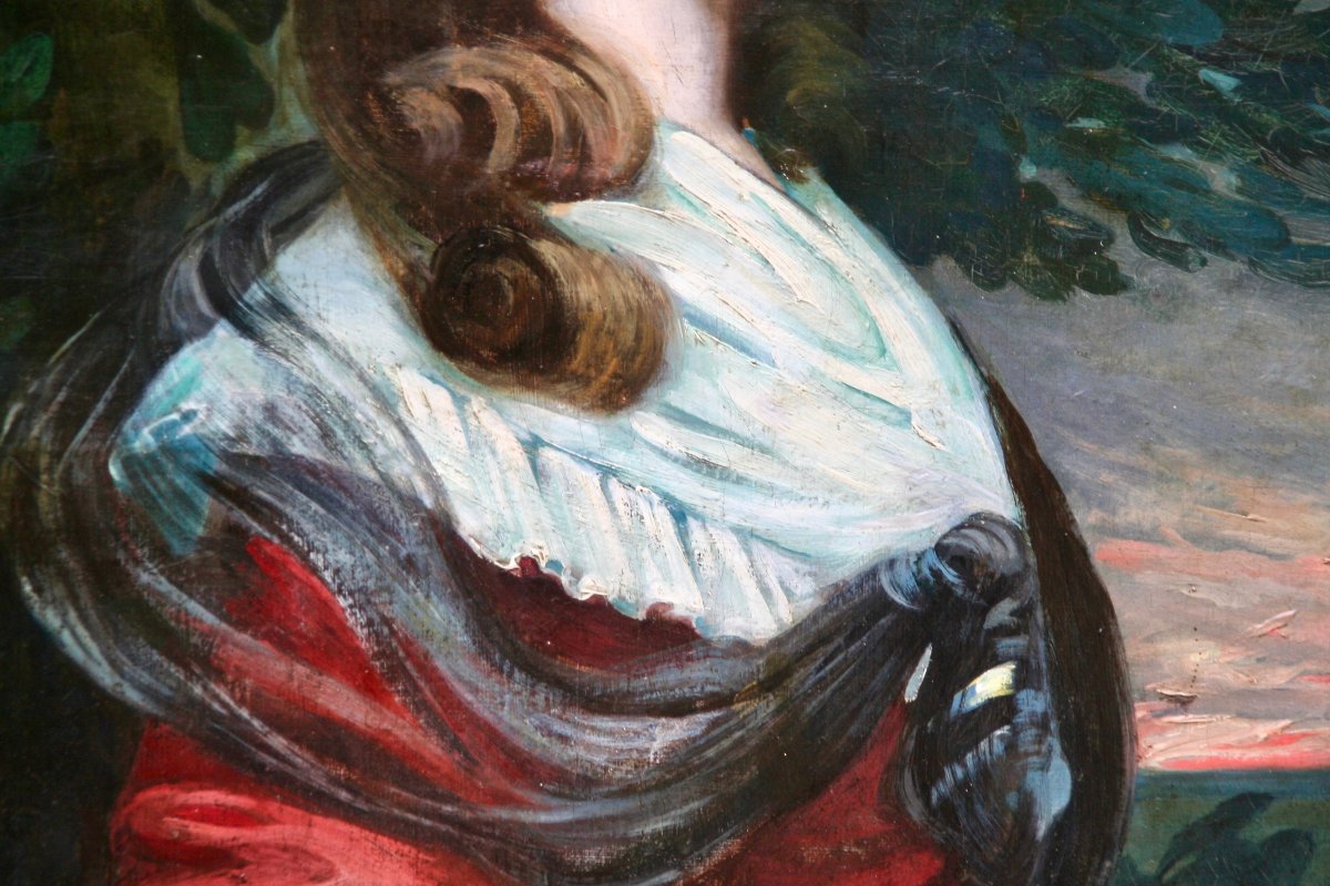 Peinture XIXème Portrait De Jeune Femme Anglaise-photo-1