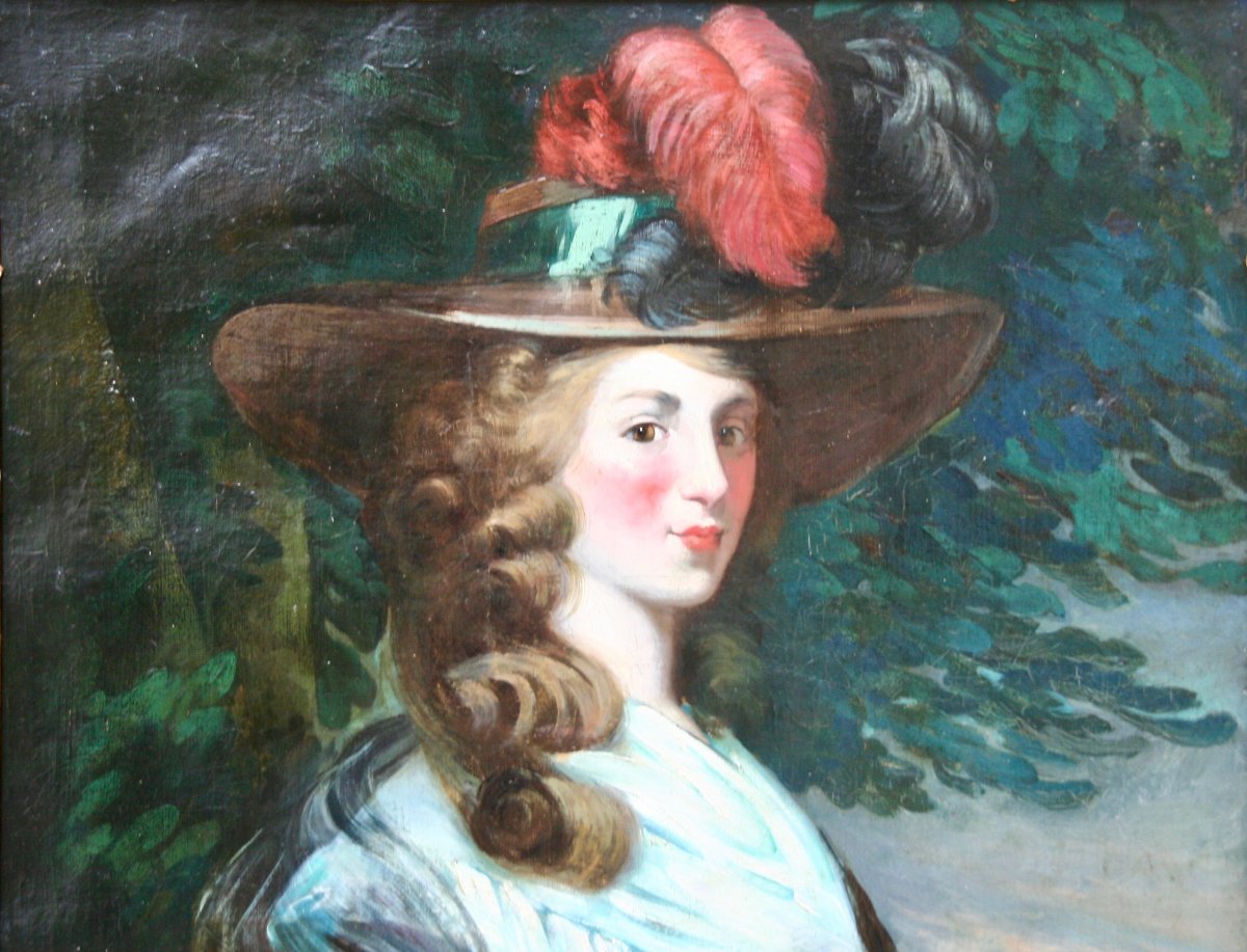 Peinture XIXème Portrait De Jeune Femme Anglaise-photo-6