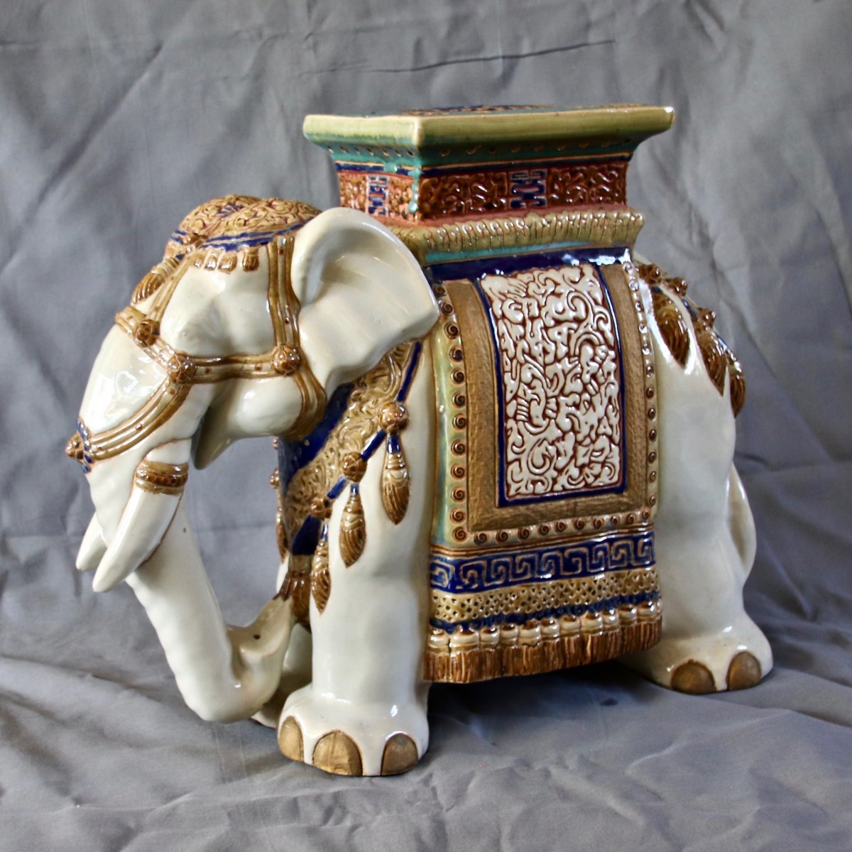 éléphant Tabouret En Céramique de Chine-photo-2