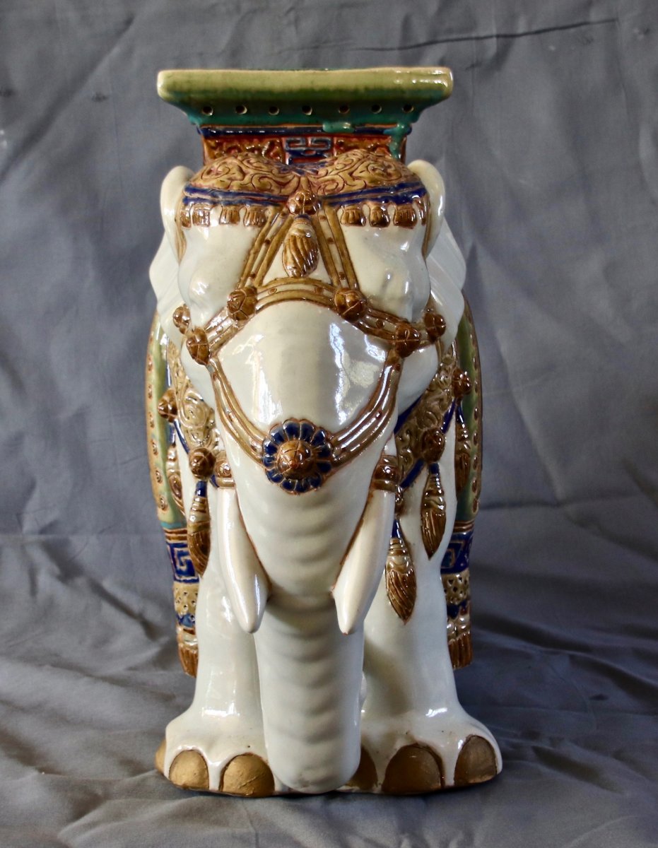 éléphant Tabouret En Céramique de Chine-photo-4