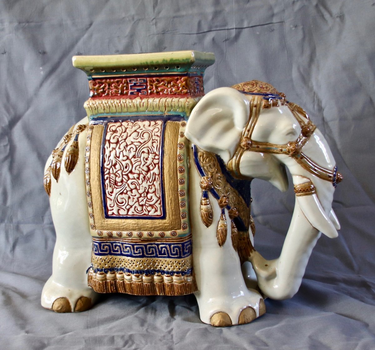 éléphant Tabouret En Céramique de Chine-photo-2