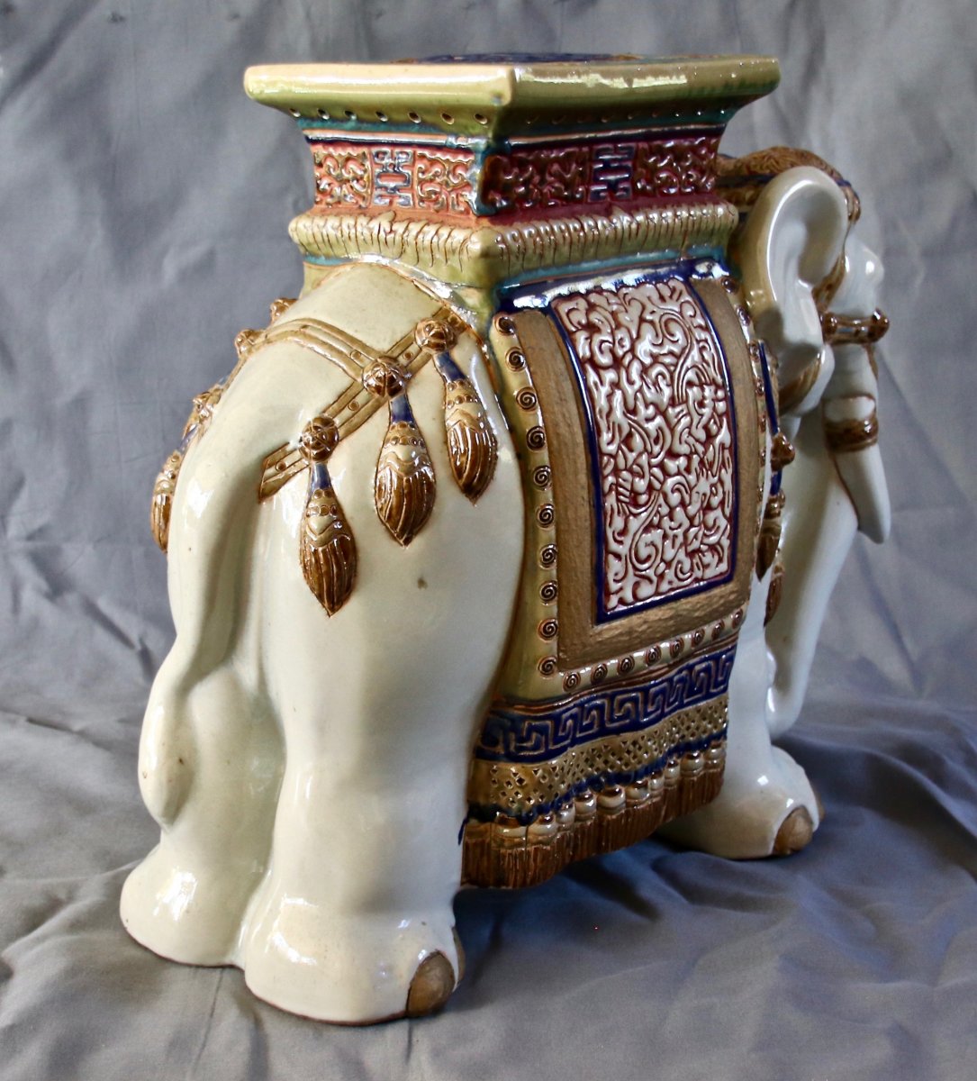 éléphant Tabouret En Céramique de Chine-photo-5