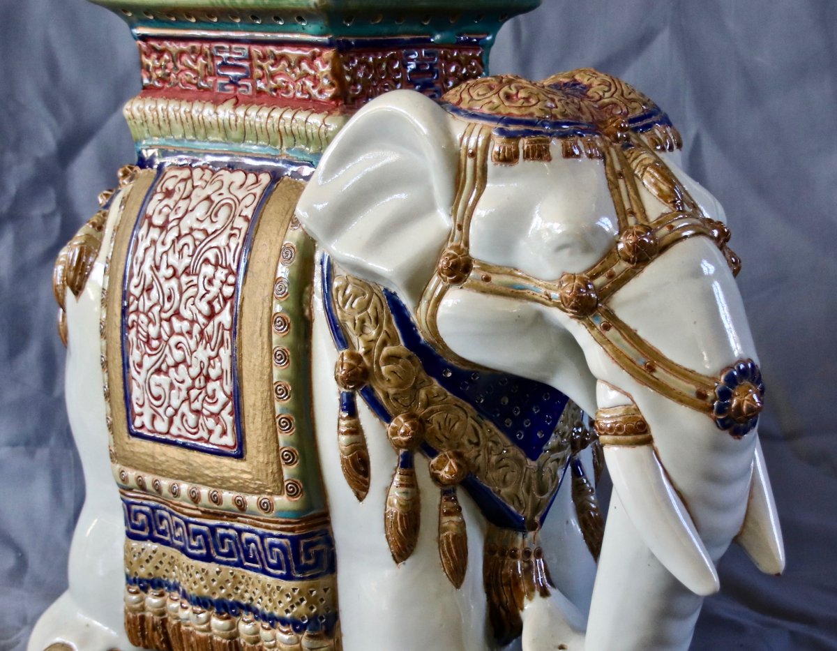 éléphant Tabouret En Céramique de Chine-photo-6