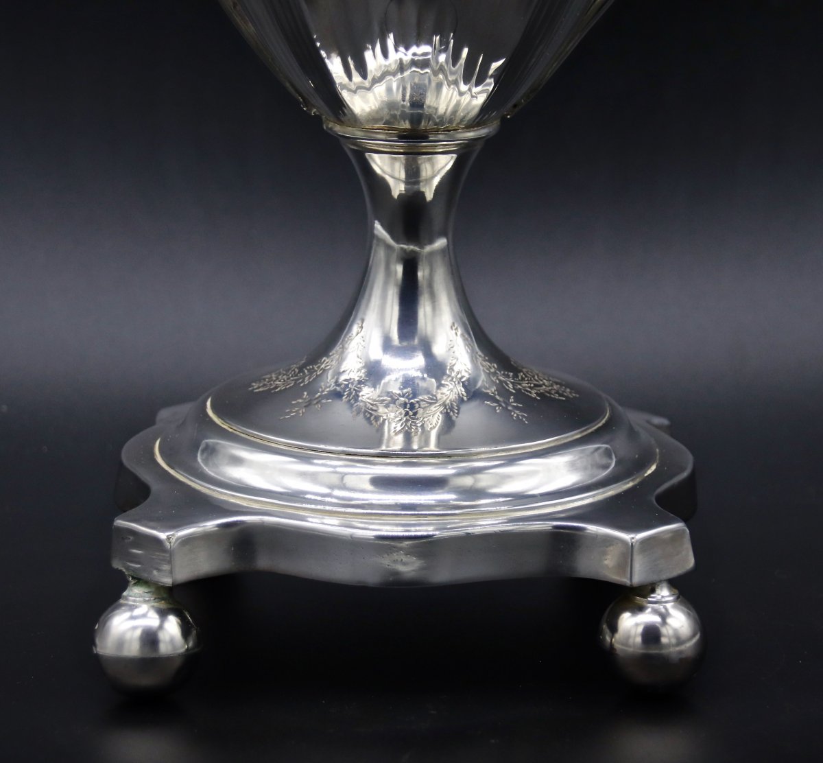 Large XIXth Cup In Silver Metal-photo-2