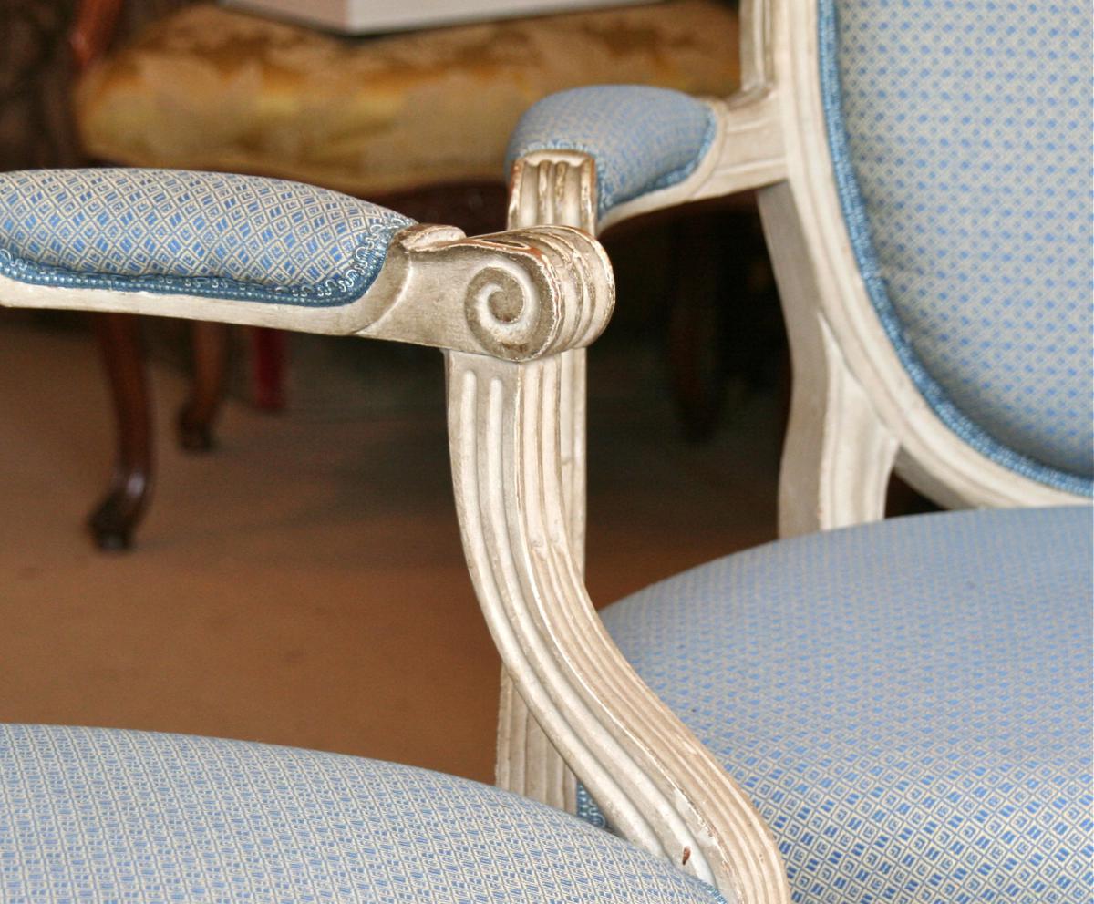 Pair Of Armchairs In Eighteenth A. Bonnemain-photo-4