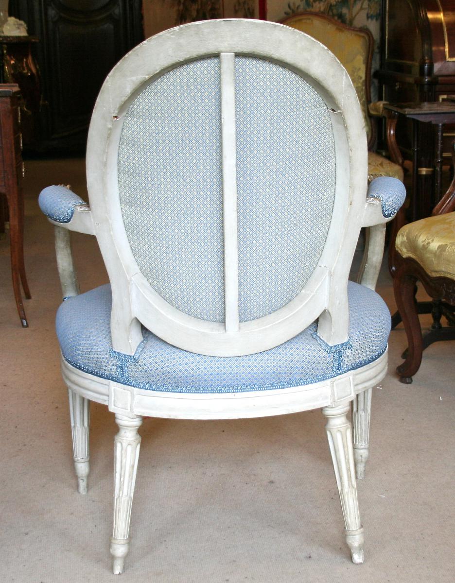 Pair Of Armchairs In Eighteenth A. Bonnemain-photo-4