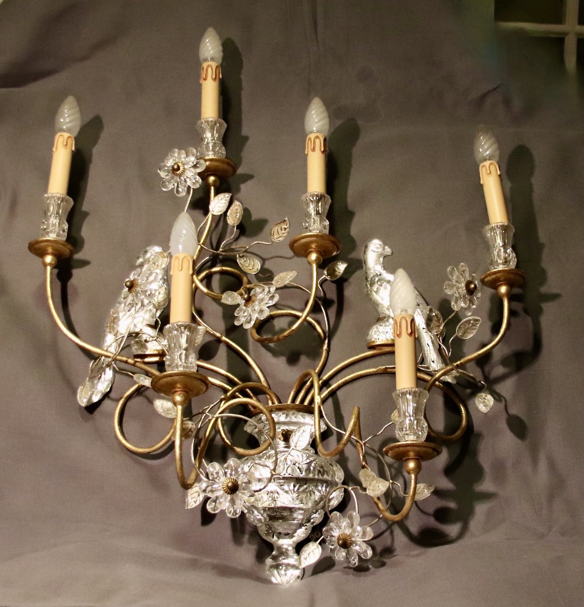 Large BaguÈs Wall Lamp XXth 6 Lights-photo-2