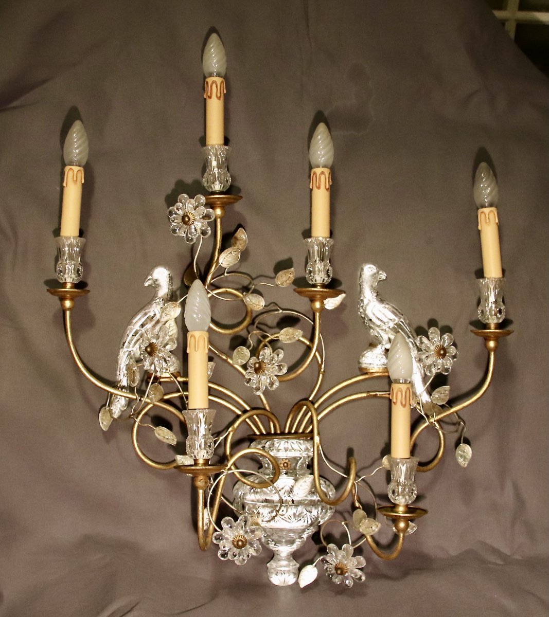 Large BaguÈs Wall Lamp XXth 6 Lights-photo-1