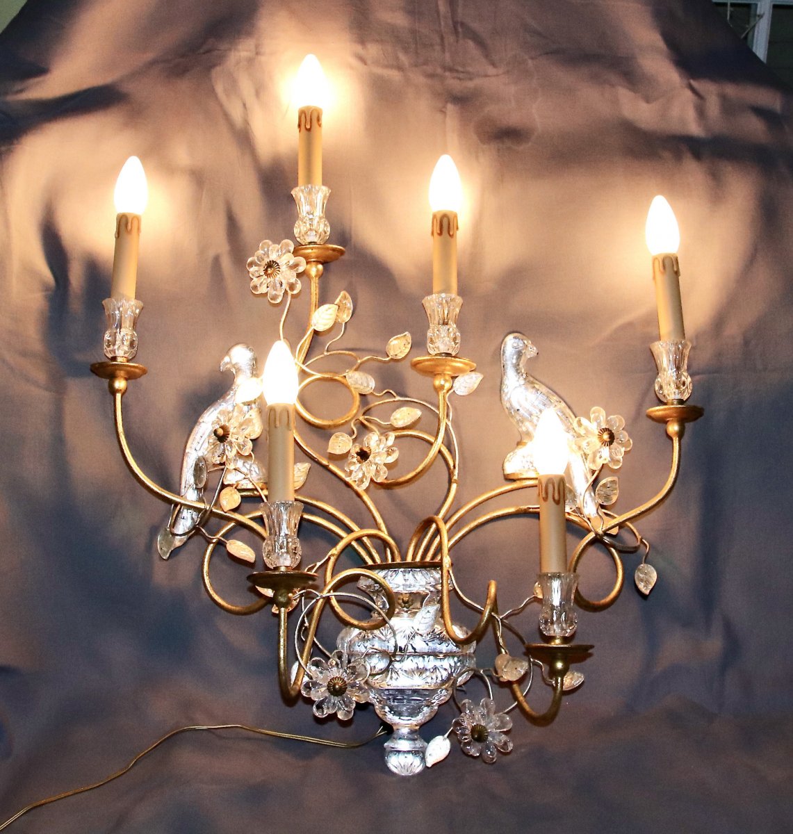 Large BaguÈs Wall Lamp XXth 6 Lights-photo-6