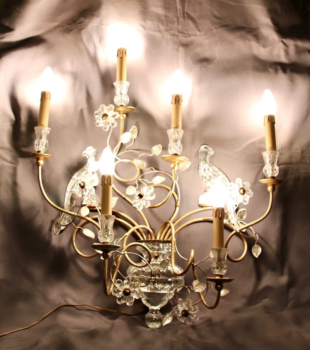 Large BaguÈs Wall Lamp XXth 6 Lights-photo-8