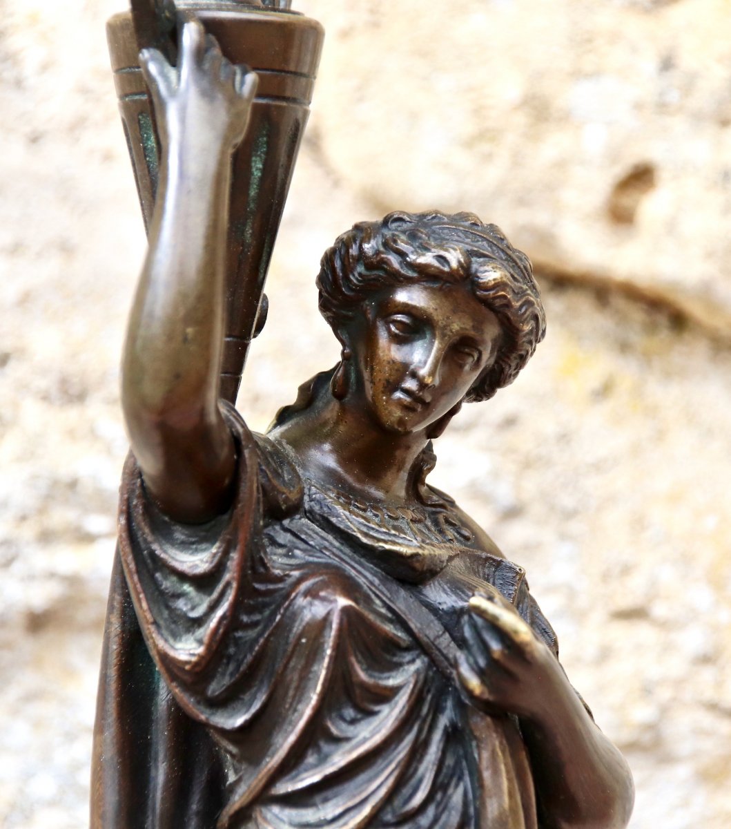 Bronze XIXth Woman In The Antique-photo-2