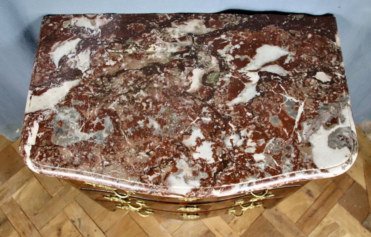 Small Louis XIV Commode In Rosewood With Marble Top-photo-3