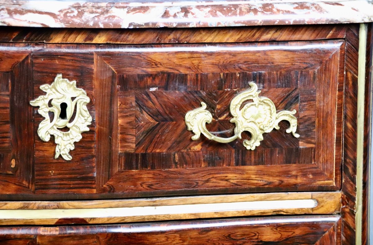 Small Louis XIV Commode In Rosewood With Marble Top-photo-5