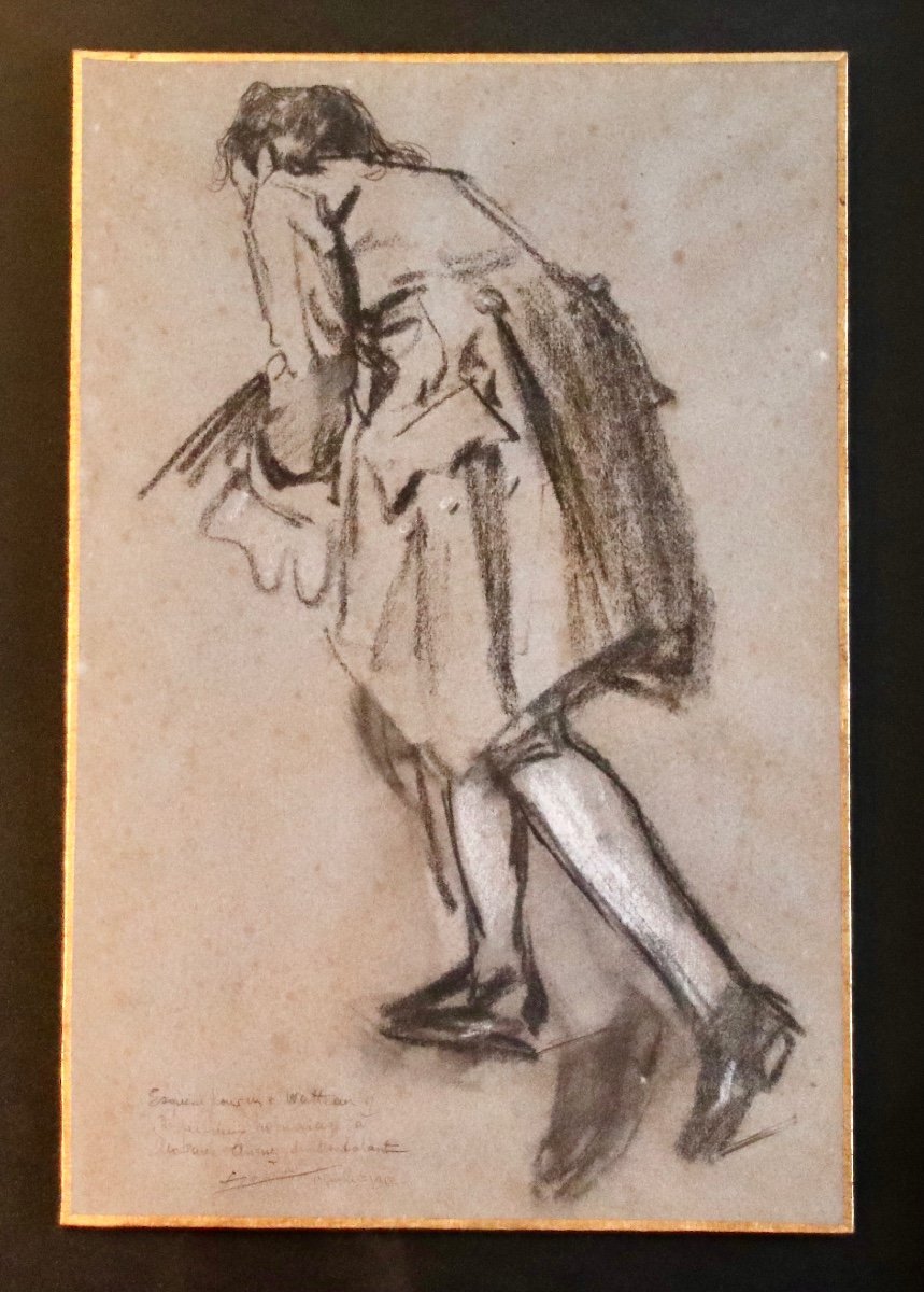 Dessin Début XXème d'Après Watteau-photo-2