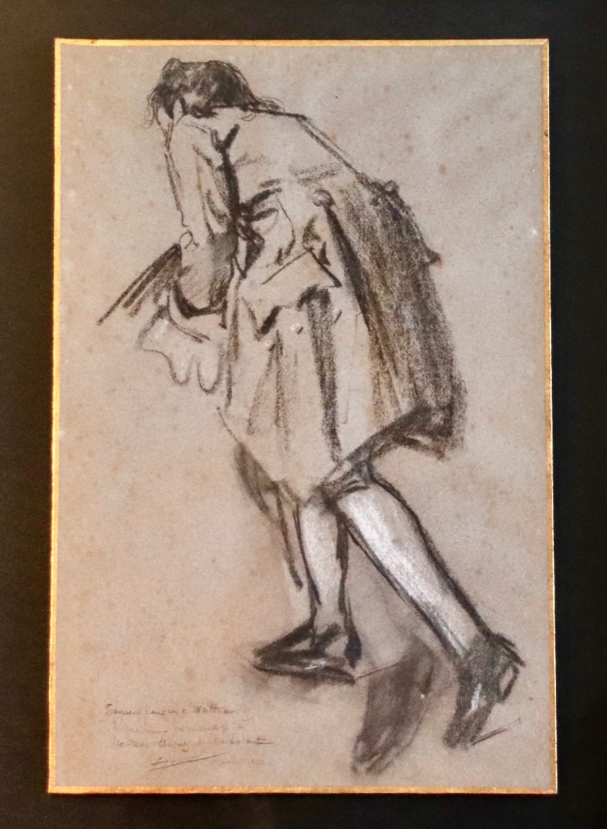 Dessin Début XXème d'Après Watteau-photo-2