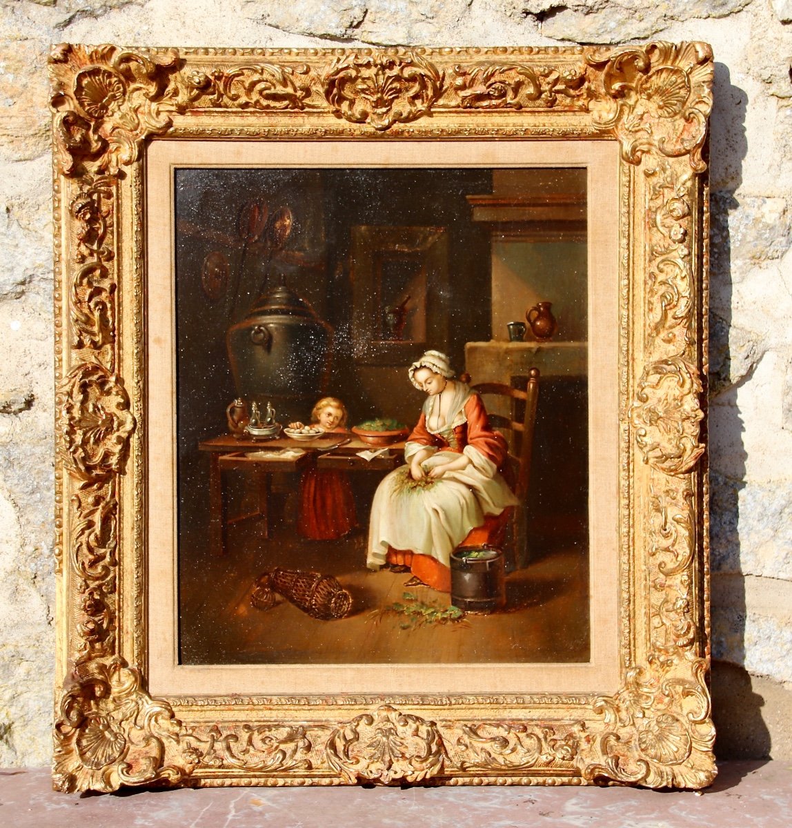 Paire De Peintures Sur Zinc d'époque XVIIIème -photo-4
