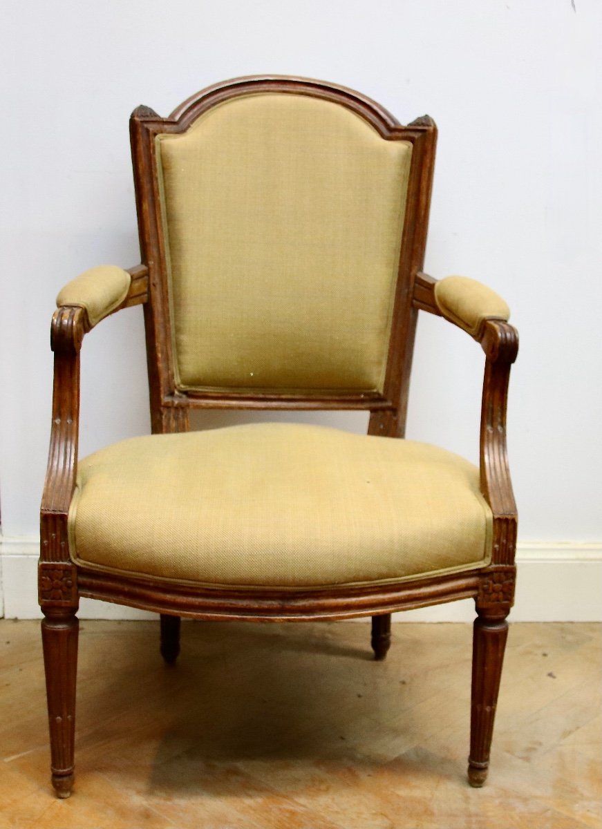 Fauteuil De Style Louis XVI Et d'époque XVIIIème -photo-3