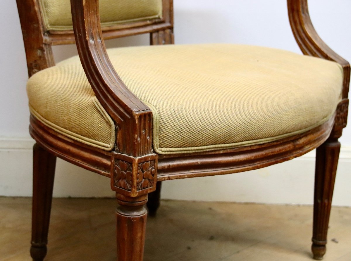 Fauteuil De Style Louis XVI Et d'époque XVIIIème -photo-4