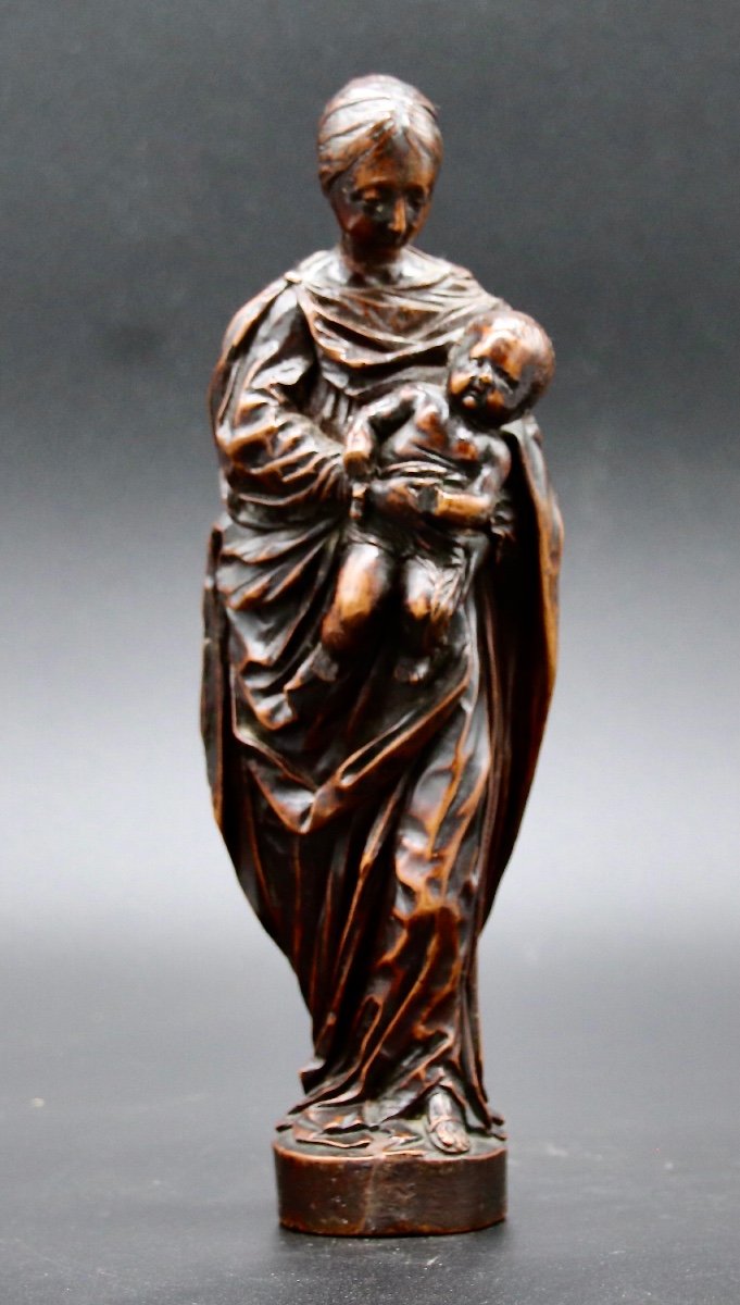 Virgin And Child In Boxwood XVIIIth-photo-4