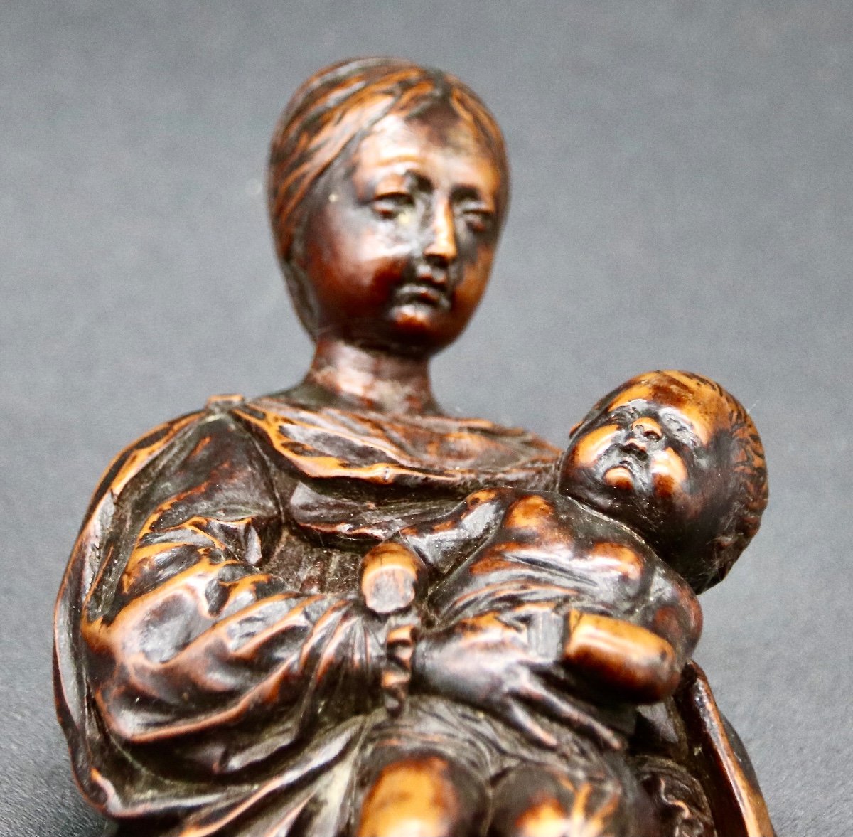 Virgin And Child In Boxwood XVIIIth-photo-6